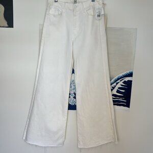 Mother The Roller Fray Jeans Wide-Leg with Raw Size 28 NWT